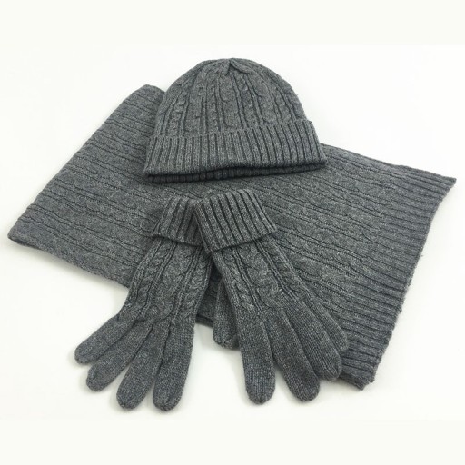 Set aus Wintermütze und Schal für Damen mit Handschuhe