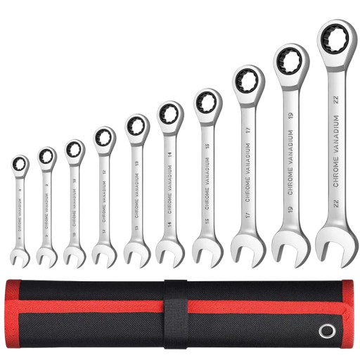 Set chei combinate 10 buc Chei cu clichet din oțel 8 - 22 mm Accesorii pentru hobby
