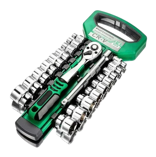 Set chei cu clichet 21 buc. Tubulare CR-V de 3/8&quot; și clichet 72 dinți pentru auto și atelier Scule profesionale într-un suport compact
