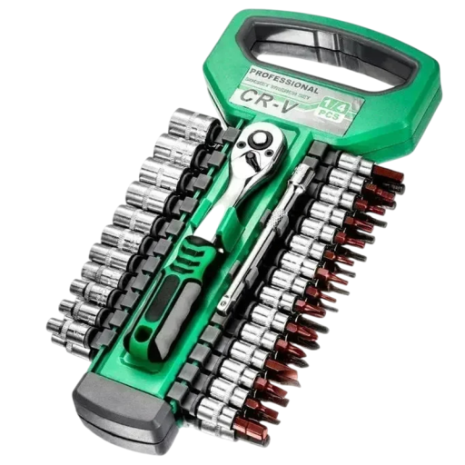 Set chei cu clichet 29 buc Tubulare CR-V 1/4&quot; Clichet cu 72 de dinți și biți pentru întreținerea mașinii și a gospodăriei Sculă portabilă în suport