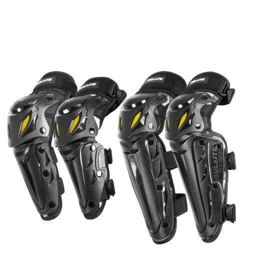 Set chráničů kolen a loktů na motorku ochranné 43 x 18 cm a 34 x 17 cm pevná konstrukce pro motokros a horskou cyklistiku