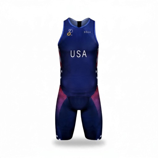 Set ciclism bărbați Tricou fără mâneci și pantaloni scurți Material elastic 80 % poliester și 20 % spandex Albastru închis cu stele și dungi roz