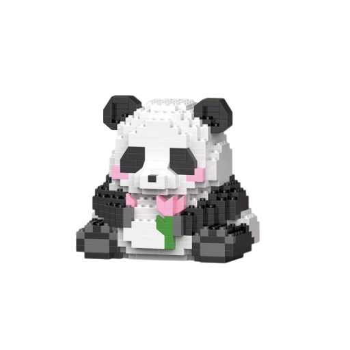 Set creativ de construcție panda 7,8 x 6,8 x 8,8 cm 449 piese MINI DIY model de animal pentru copii băieți și fete Figurina drăguță din cărămizi Decorațiune 6+