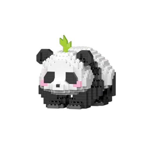 Set creativ de construcție panda 7,8 x 6,8 x 8,8 cm 556 bucăți Figurina drăguță din cărămizi MINI DIY model de animal pentru fete și băieți Decorație 6+