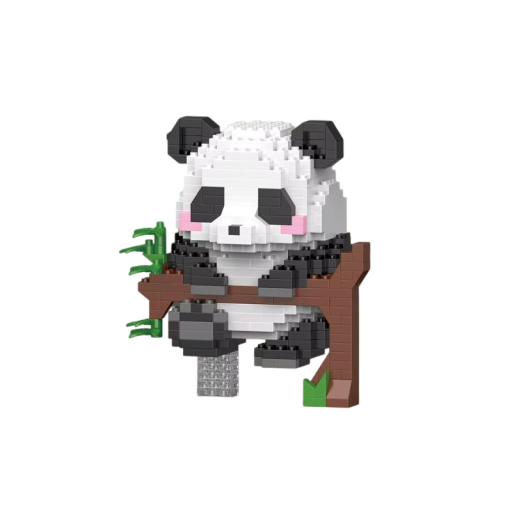Set creativ panda 7,8 x 6,8 x 8,8 cm 428 bucăți DIY model de animal pentru copii Figurina miniatură adorabilă din cărămizi Decorație 6+