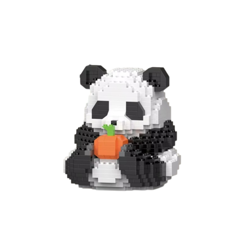 Set creativ panda 7,8 x 6,8 x 8,8 cm 488 piese MINI DIY model de animal pentru copii Figurina drăguță din cuburi Decorațiune asamblabilă 6+