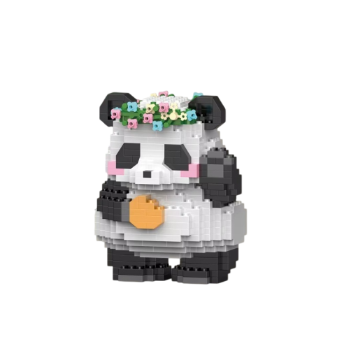 Set creativ panda 7,8 x 6,8 x 8,8 cm 529 buc Mini model DIY de animale pentru copii Figurina adorabilă din cărămizi Decorațiune 6+