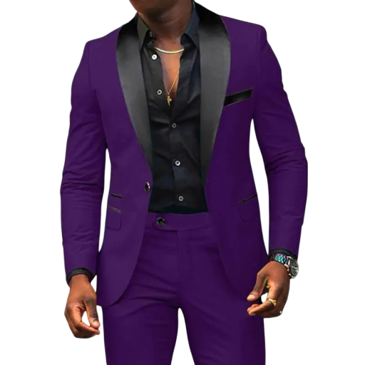 Set da uomo in poliestere Elegante completo giacca e pantaloni per uomini Completo formale monocolore con tasche e taschino sul petto Completo stiloso con bottoni