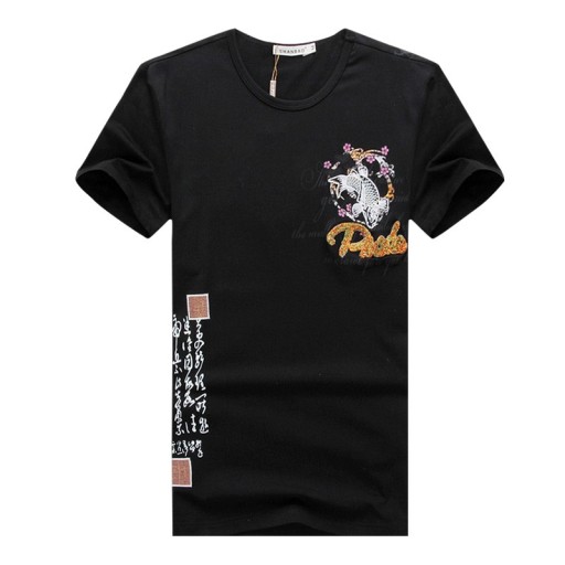 Set da uomo - T-shirt con stampa di pesce e pantaloni J1561