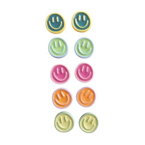 Set de 10 bucăți magneți pentru frigider cu smiley, diametru 2,3 cm, suporturi magnetice decorative colorate pentru fixarea notițelor și fotografiilor