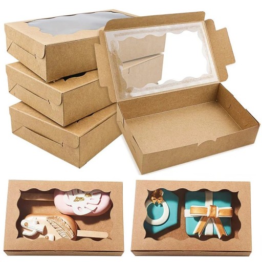 Set de 10 cutii de cadou din hârtie 18×11×4 cm cu fereastră cutie colorată pentru ambalarea dulciurilor și cadourilor