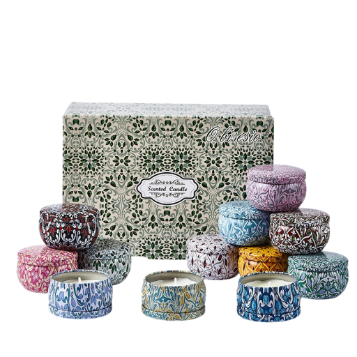 Set de 12 velas perfumadas de cera de soja 15h de duración Aromaterapia Decoración del hogar Regalo para mujer y hombre Relajación Velas naturales