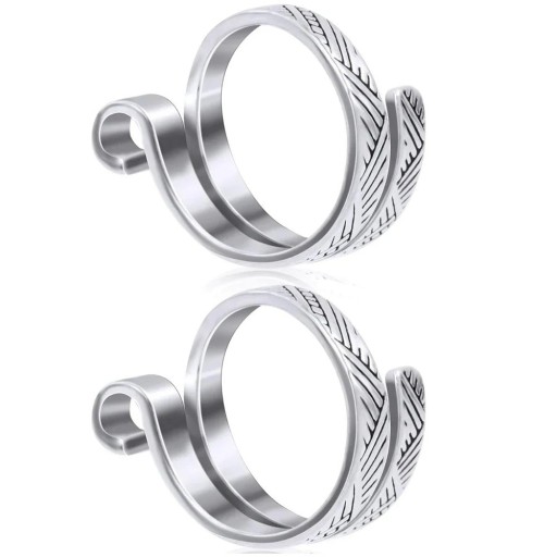 Set de 2 inele de croșetat 2,3x2,8 cm, suport reglabil pentru degete, pentru fire și ață de cusut și ajutor pentru tricotat, instrumente metalice