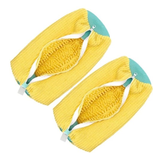 Set de 2 saci pentru mașina de spălat pantofi 39x19 cm, fermoar lateral invizibil, protecție pentru încălțăminte în timpul spălării pantofilor sport, poliester, bumbac, nailon, reutilizabili
