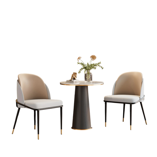 Set de 2 scaune de dining cu cadru din lemn și mânere 50 x 52 x 80,5 cm Piele artificială și spumă foarte elastică Pentru dining și bucătărie, dar și pentru cafenele