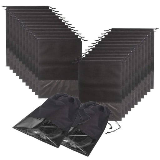 Set de 24 de saci de călătorie pentru încălțăminte în valiză Pentru o pereche de pantofi Feronier transparent Șnur de strângere 44 x 32 cm Culoare