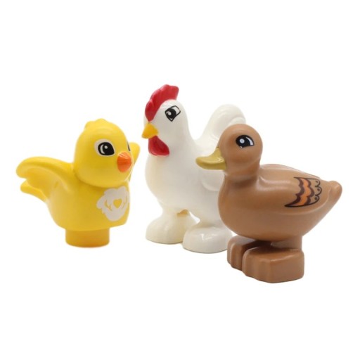 Set de 3 animale din plastic pentru copii - Păsări de curte, jucărie educativă de asamblat