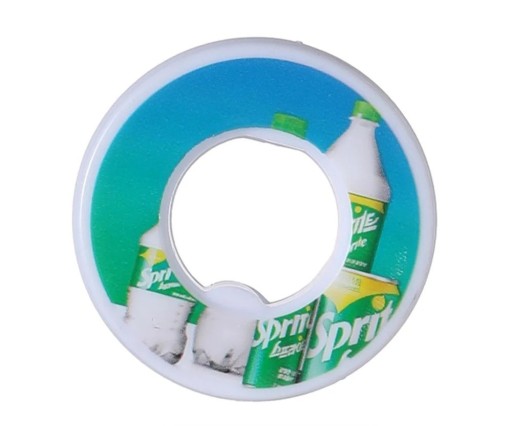 Set de 3 bucăți de inele aromatizatoare pentru sticlă Sprite 4 cm adaptor din plastic pentru capacul sticlei sportive aromă de limonadă cu lămâie