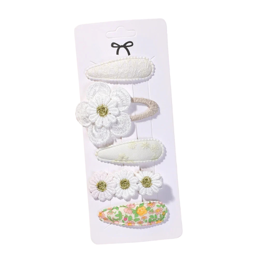 Set de 5 agrafe de păr pentru copii cu flori Agrafe decorative colorate Accesorii de păr drăguțe Design floral Coafuri pentru fete Culori pastelate moi