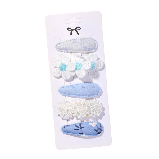 Set de 5 agrafe de par pentru copii cu flori Agrafe decorative colorate Accesorii de par dragute Pentru fete Modele florale delicate Styling elegant