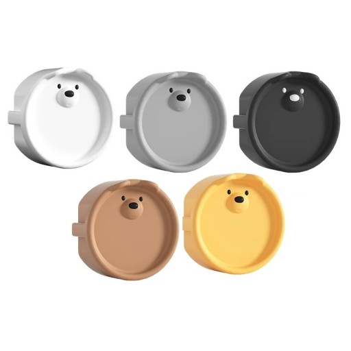 Set de 5 capace de protecție pentru prize pentru copii din silicon flexibil, motiv ursuleț, împotriva accidentelor cu curent electric