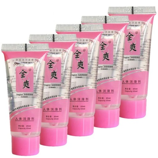 Set de 5 geles lubricantes a base de agua de 25 ml para uso íntimo y ayuda erótica, práctico envase de viaje, embalaje discreto.