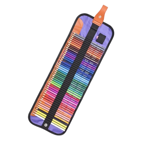 Set de 50 de creioane colorate cu husă cu rotile din pânză 59 x 20 cm pentru studenți și adulți Schiță Colorat Desen Rechizite artistice
