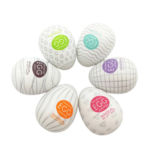 Set de 6 mini huevos de masturbación, diferentes tipos de moleteado, texturas de masaje, diferentes intensidades de estimulación, fácil mantenimiento, embalaje discreto.