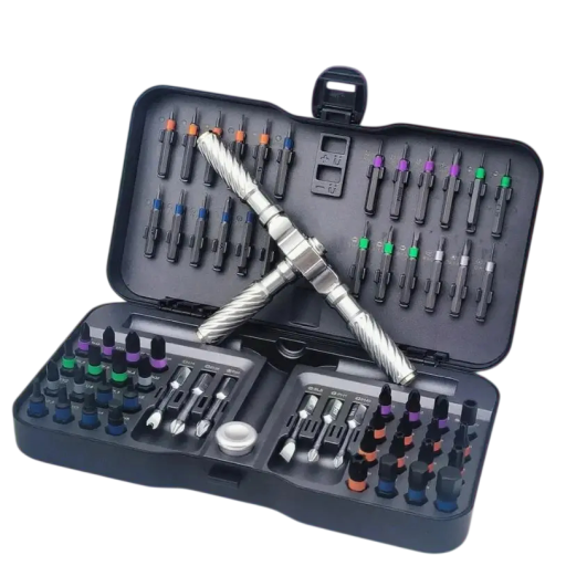 Set de 62 de piese cu mâner ratchet magnetic în formă de T în cutie pentru repararea electronicelor, mobilei și tehnicii mici