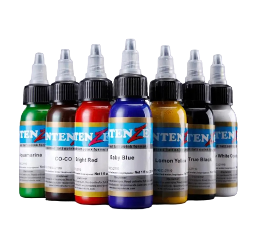 Set de 7 tintas para tatuajes de alta calidad Tinta para tatuajes de colores Tintas para tatuajes 30 ml