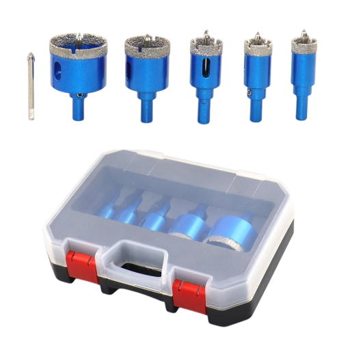 Set de 8 feronerie ceramice cu diametru de 6-45 mm cu acoperire de diamant și burghiu de poziționare pentru sticlă, piatră și porțelan