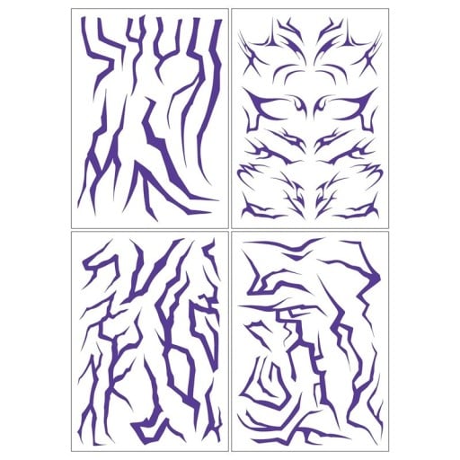 Set de autocolante decorative pentru corp 4 bucăți Modele temporare colorate pentru mâini, picioare și corp pentru costume, fotografii