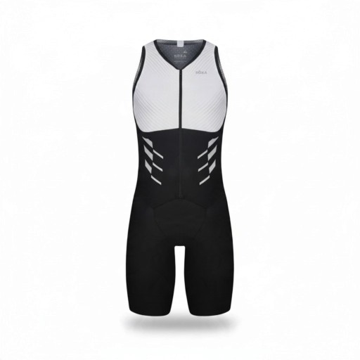 Set de ciclism pentru bărbați cu tricou fără mâneci și pantaloni scurți cu fermoar în față Material elastic 80 % poliester și 20 % spandex