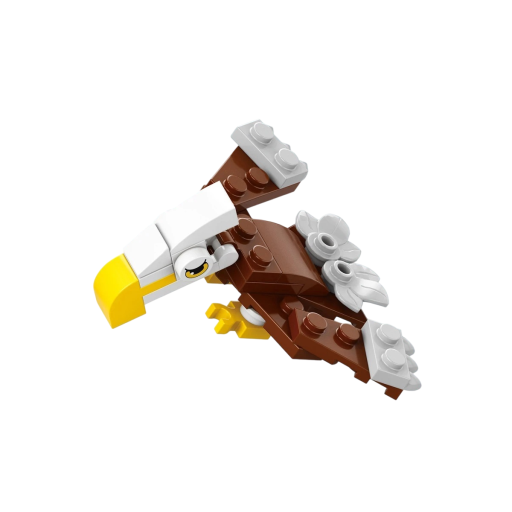 Set de construcție 3,7 x 8 x 7 cm 26 piese Vultur brun cu cap alb Pasăre mini din cărămizi de construcție Figurine creative pentru copii și decorare