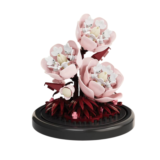 Set de construcție bujori 85 x 85 x 88 mm 167 bucăți Micro blocuri plante florale în ghiveci Model creativ pentru apartament Cadou pentru copii