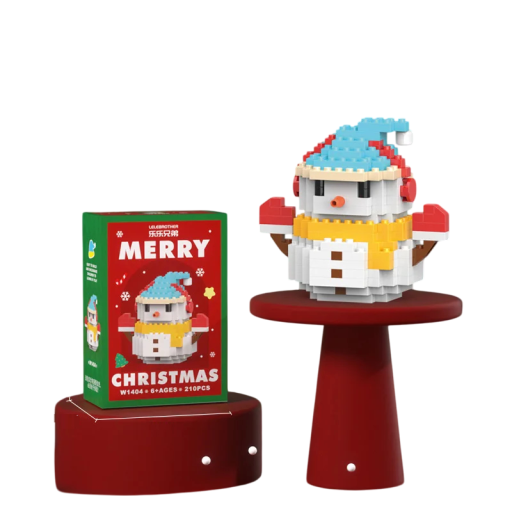 Set de construcție de Crăciun Moș Crăciun Zăpadă 6,5 x 4,2 x 6,6 cm 210 buc Micro cărămizi Model din plastic Set de construcție Mini Decorațiune de Crăciun