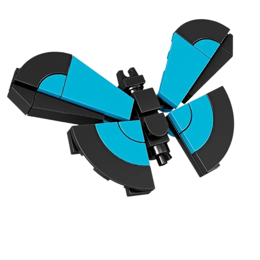 Set de construcție fluture albastru-negru 44 piese Model pliabil de insecte Aripi proeminente Set creativ Exercițiu de concentrare și imaginație