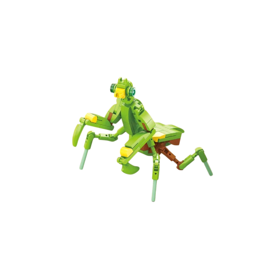 Set de construcție lăcustă verde 109 piese 9,8 x 8,3 x 9,8 cm Model pliabil de insectă Membre detaliate Set creativ de construcție pentru expunere