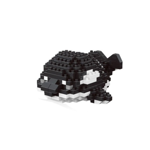 Set de construcție orcă 8 x 8,5 x 3,5 cm 266 piese Figurina decorativă marină alb-negru Animal din cărămizi pentru asamblare creativă