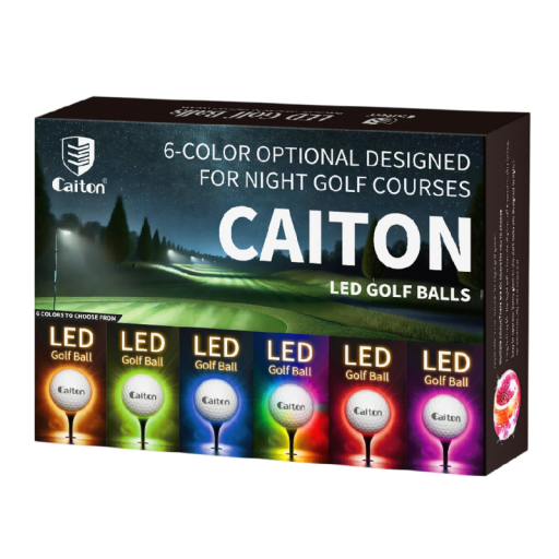 Set de mingi de golf LED luminoase 6 buc 4,25 cm activate prin impact mingi colorate de antrenament nocturn cu baterie pentru joc după lăsarea întunericului