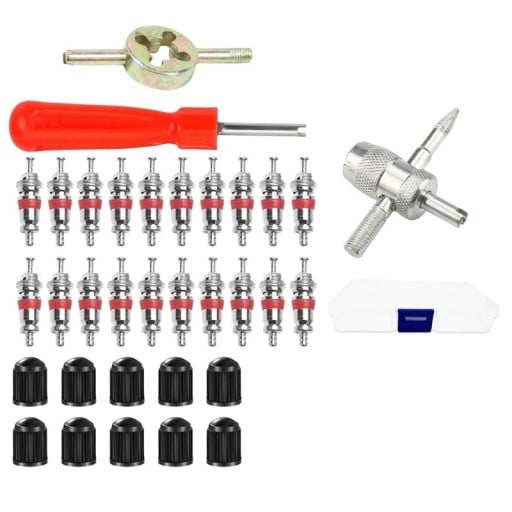 Set de reparare a pneurilor 33 de piese Instrument pentru miezuri de supape pentru automobile și motociclete Șurubelniță Cheie Accesorii auto