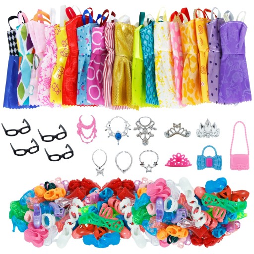 Set de rochii și accesorii pentru păpuși 35 buc