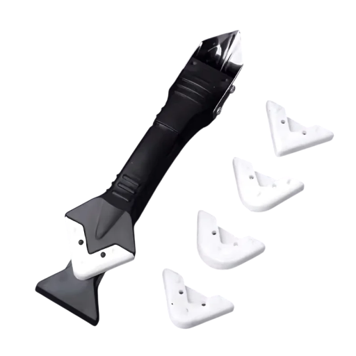 Set de scule 5 în 1, spatulă metalică de 19 x 4 cm, instrument de îndepărtare a siliconului, instrument de etanșare, îndepărtare a rosturilor, răzuitor de colțuri, spatulă de finisare