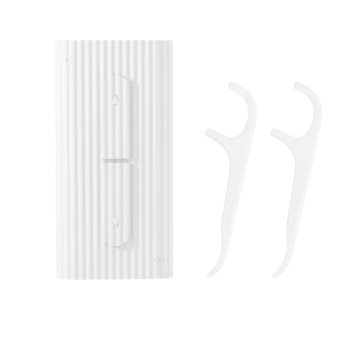 Set de suporturi dentare pentru ață dentară 10 bucăți, cutie compactă 85×42 mm, din plastic colorat pentru igienă și curățarea spațiilor interdentare