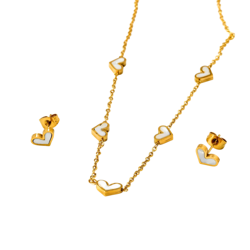 Set delicato collana orecchini in acciaio inossidabile Gioielli femminili delicati Ipoallergenico finitura lucida per donne e ragazze