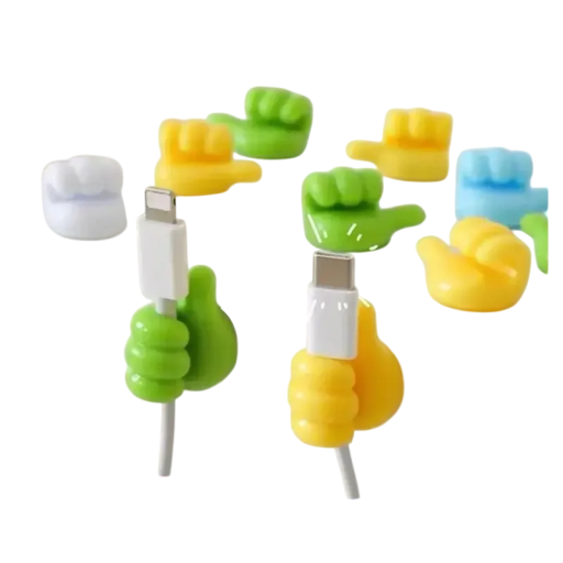 Set di 10 ganci in silicone a forma di pollice per l'organizzazione di cavi e fili