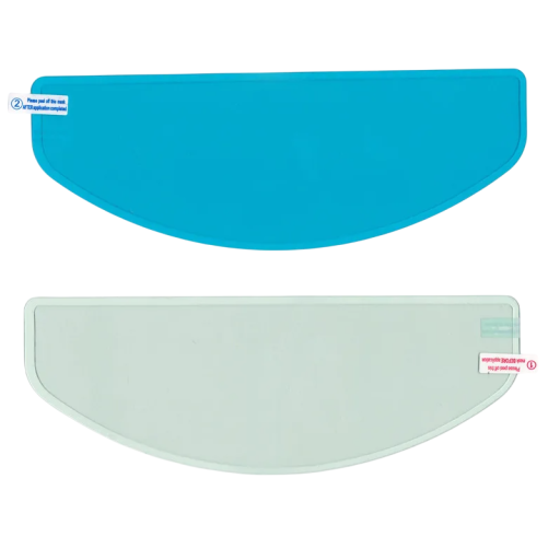 Set di 2 pellicole per casco 25x9 cm Pellicola trasparente contro la pioggia e la nebbia Adesivi di sicurezza per motociclette Protezione duratura Unisex