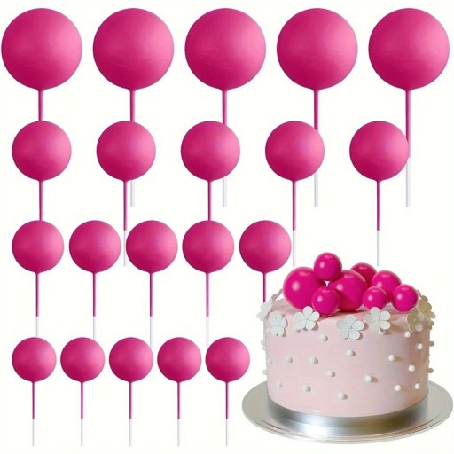 Set di 20 decorazioni per torta Palline Colorate Decorazioni in schiuma per compleanni e feste Decorazioni allegre per dolci