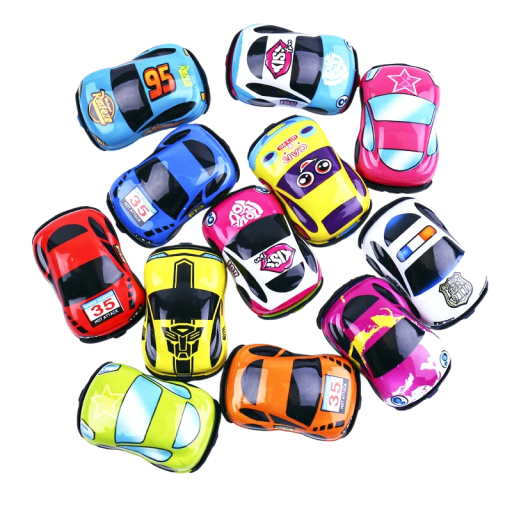 Set di 20 mini auto 5,5 x 3,2 x 1,7 cm Giocattoli adorabili per bambini Modelli di auto colorati per la scuola materna Piccoli regali Colori casuali Gioco divertente