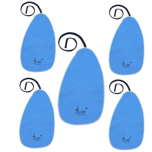 Set di 5 panni per la pulizia 17 x 33 cm con cordino 81 cm per sassofono clarinetto tromba flauto piccola oboe Tessuto di cotone Accessori universali